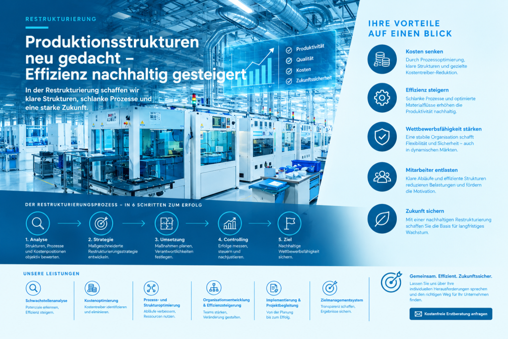 Restrukturierung - Kostenoptimierung - Cost Down Projects